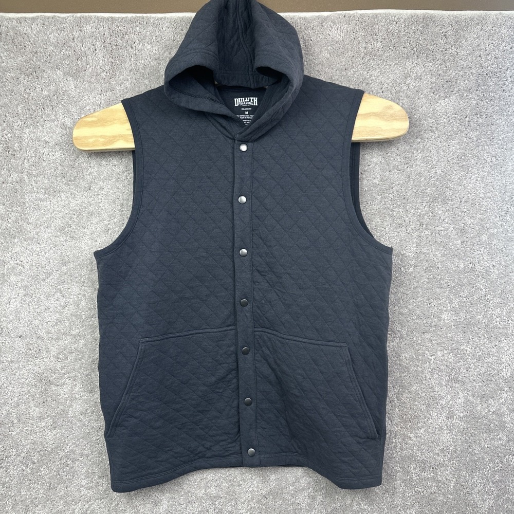 Duluth Trading‎ Mens Blue Powerhorn Vest M Relaxed Fit Button Closure Casual